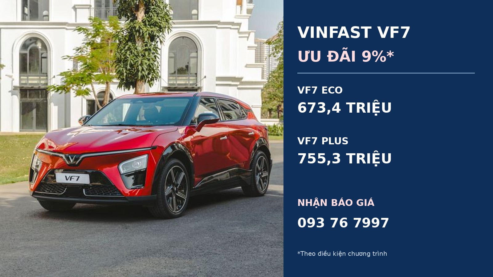 Ưu đãi VinFast VF7 Eco và Plus tại VinFast Lê Trọng Tấn.